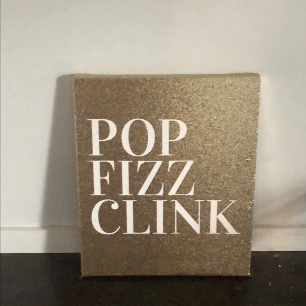 Glitter Canvas Champagne Sign